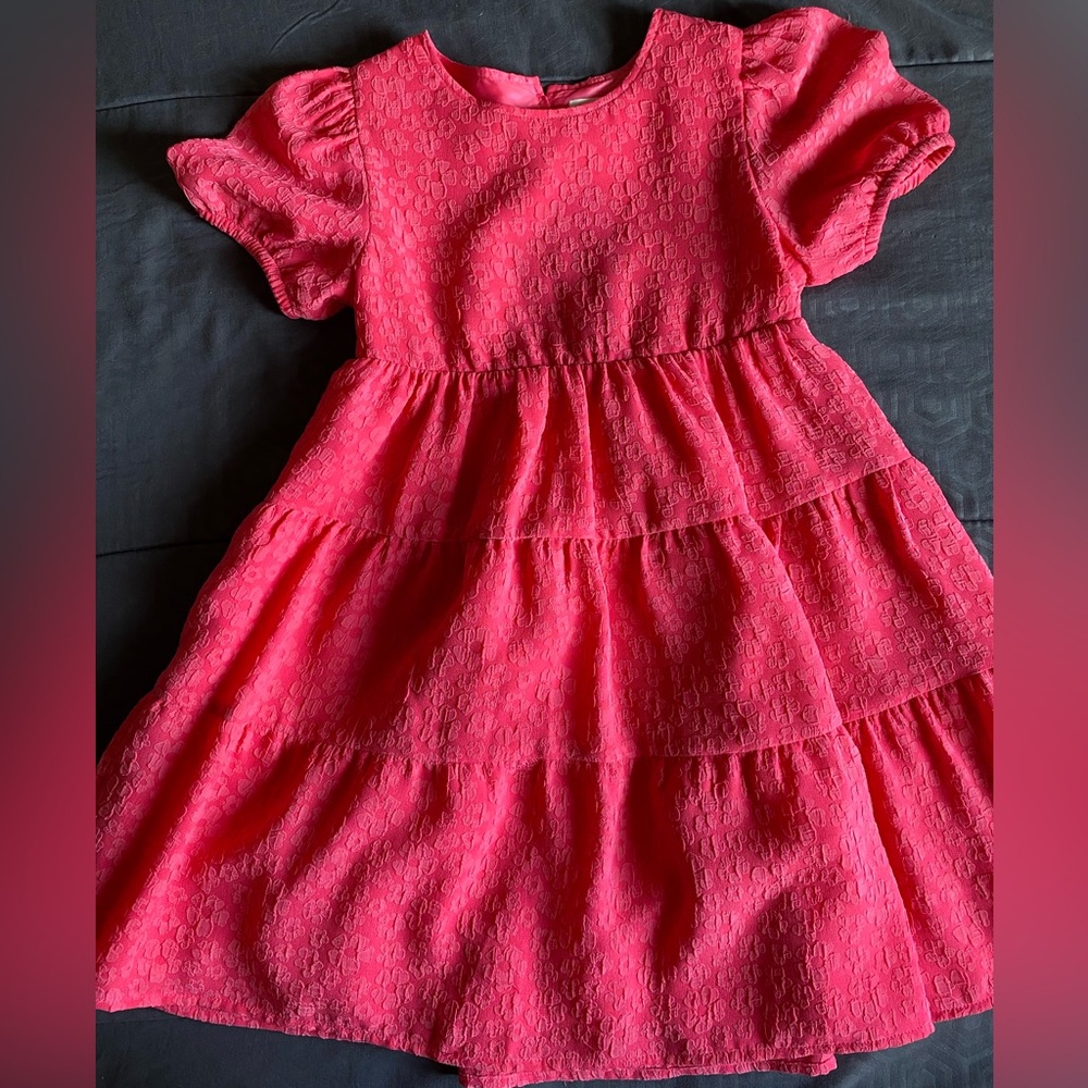 Girls floral coral dress